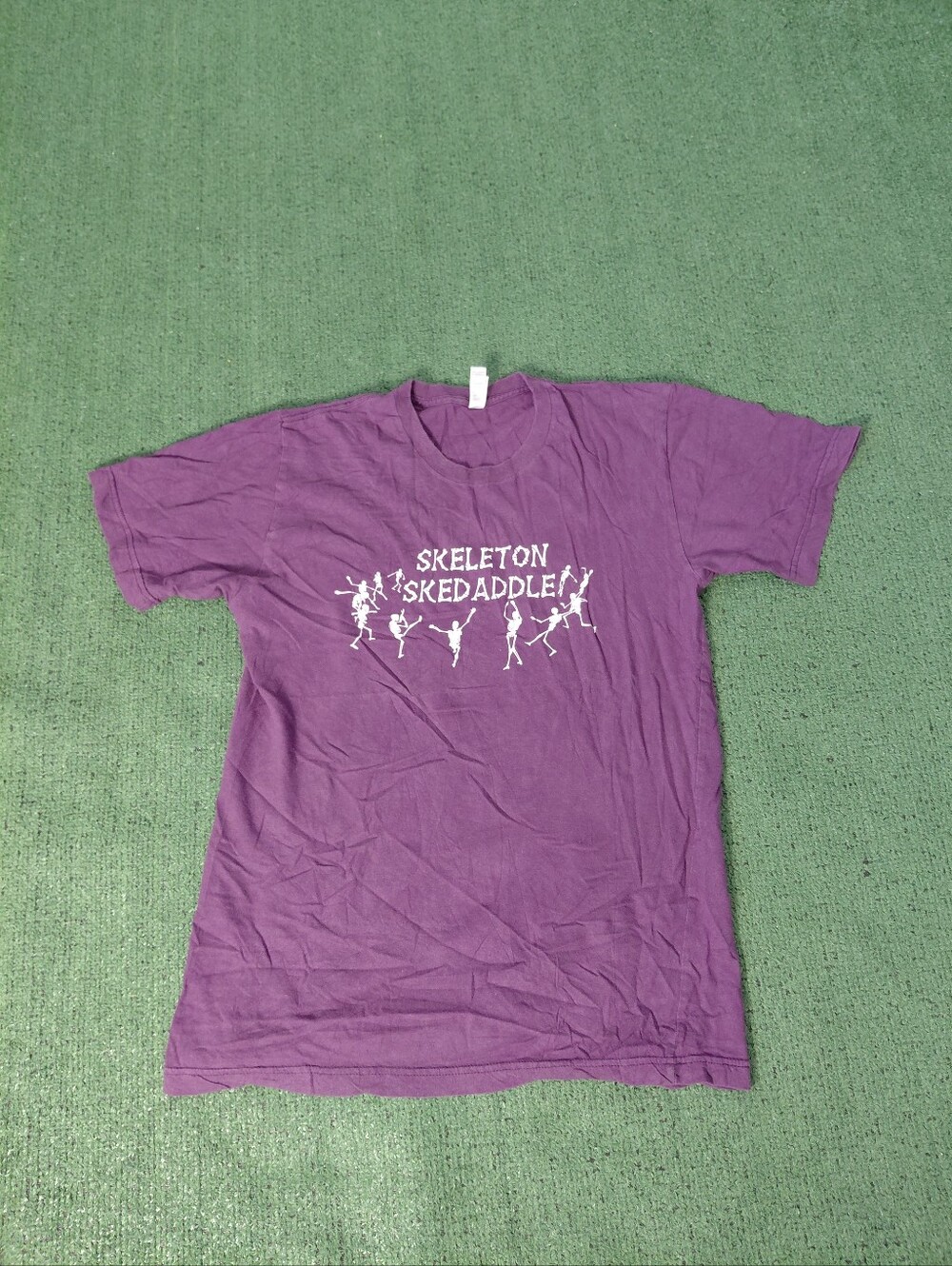 Skeleton Skadaddle "Run For Your Bones" Marathon Purple T Shirt Sz Medium